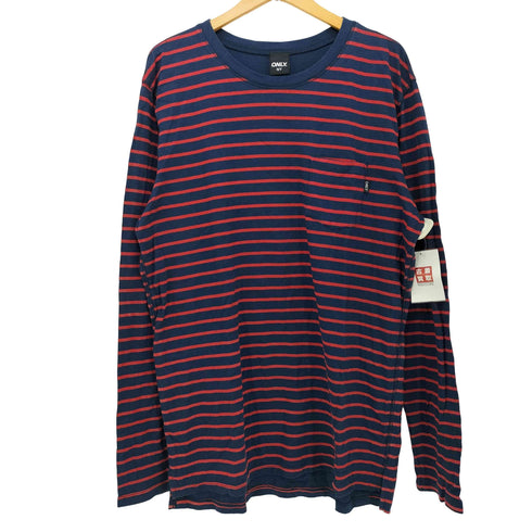 オンリーニューヨーク ONLY NY USA製 ボーダー L/S クルーネックTシャツ メンズ import:XL