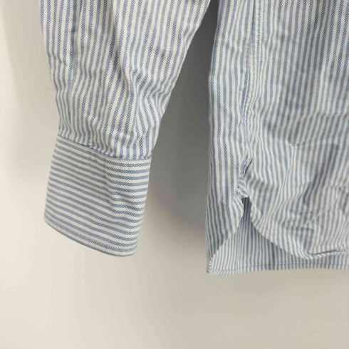 ポロラルフローレン POLO RALPH LAUREN USA製 SLIM FIT 丸襟 裾ポニー ストライプ クレリックシャツ メンズ 15 1/2