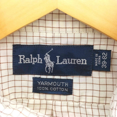 ポロバイラルフローレン Polo by RALPH LAUREN 90S YARMOUTH ポニー刺繍 チェック柄 L/S ボタンダウンシャツ メンズ 39-82