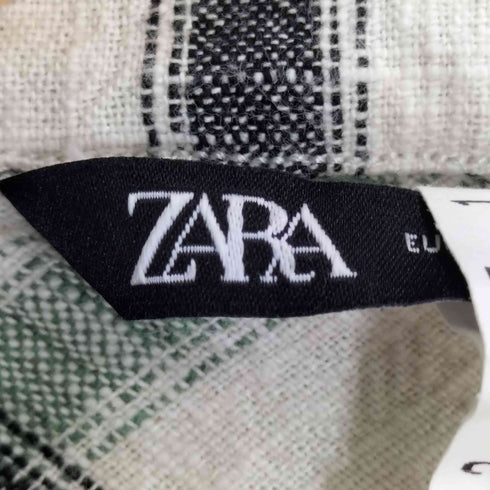 ザラ ZARA チェック クロップド シャツジャケット レディース import:XS