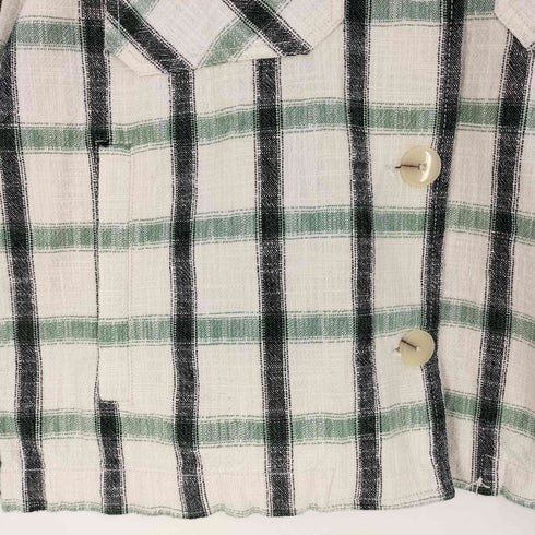 ザラ ZARA チェック クロップド シャツジャケット レディース import:XS