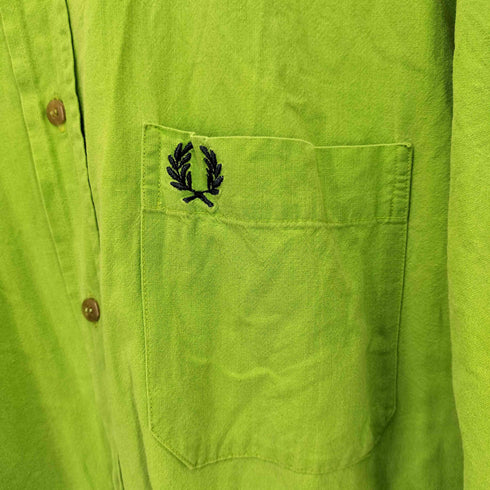 フレッドペリー FRED PERRY 90S イタリア製 ロゴ 刺繍 ボタンダウン シャツ メンズ import:L
