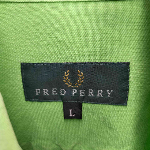 フレッドペリー FRED PERRY 90S イタリア製 ロゴ 刺繍 ボタンダウン シャツ メンズ import:L
