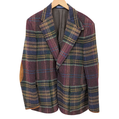 ポロラルフローレン POLO RALPH LAUREN R67 Plaid Wool Tweed Jacket プラッド ウール ツイード ジャケット メンズ 40R
