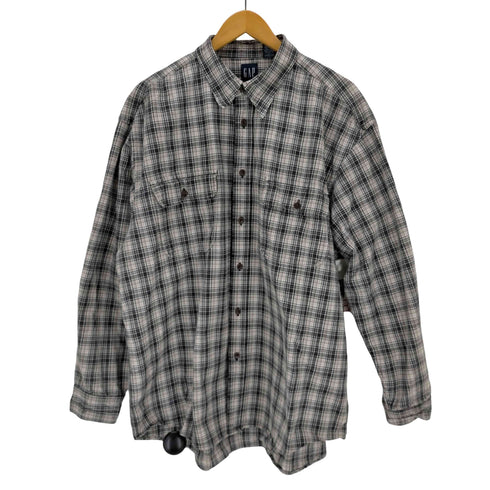 ギャップ Gap 80-90s 紺タグ レギュラーカラーチェックシャツ メンズ import:XL
