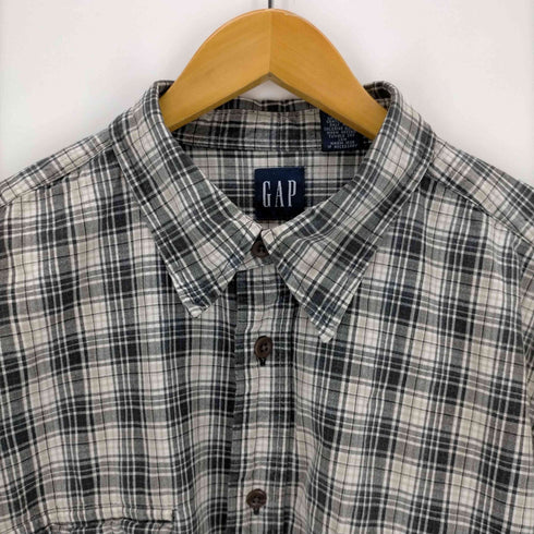 ギャップ Gap 80-90s 紺タグ レギュラーカラーチェックシャツ メンズ import:XL