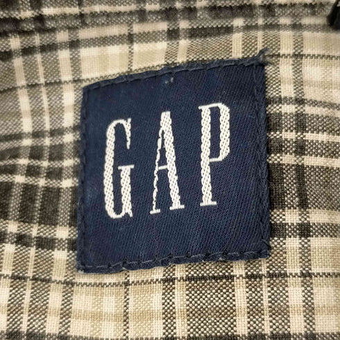 ギャップ Gap 80-90s 紺タグ レギュラーカラーチェックシャツ メンズ import:XL