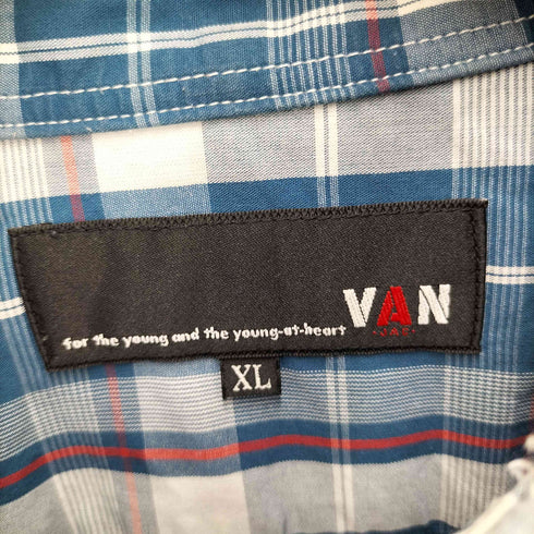 ヴァン VAN チェック ボタンダウン S/S シャツ メンズ import:XL