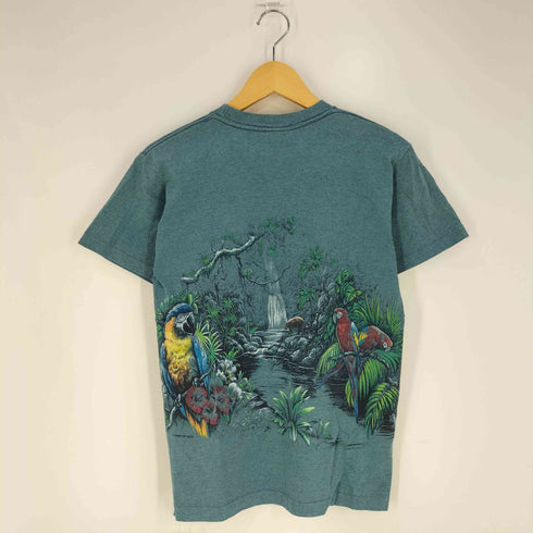 ハビタット Habitat 90s USA製 シングルステッチ アニマル 刺繍 プリント Tシャツ メンズ import:S