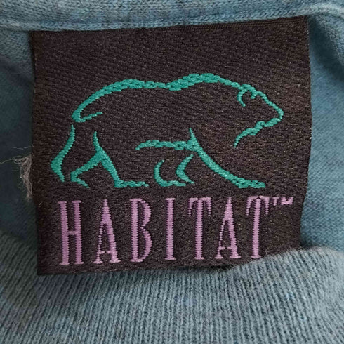ハビタット Habitat 90s USA製 シングルステッチ アニマル 刺繍 プリント Tシャツ メンズ import:S