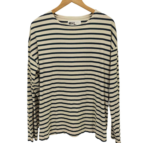 エムエイチエル MHL. NAVAL STRIPE JERSEY ボーダーカットソー メンズ import:L