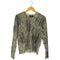 Justcavalli ゼブラ柄 ウールシルク Vネックニット レディース import:M