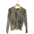 Justcavalli ゼブラ柄 ウールシルク Vネックニット レディース import:M