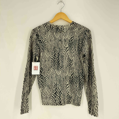 Justcavalli ゼブラ柄 ウールシルク Vネックニット レディース import:M