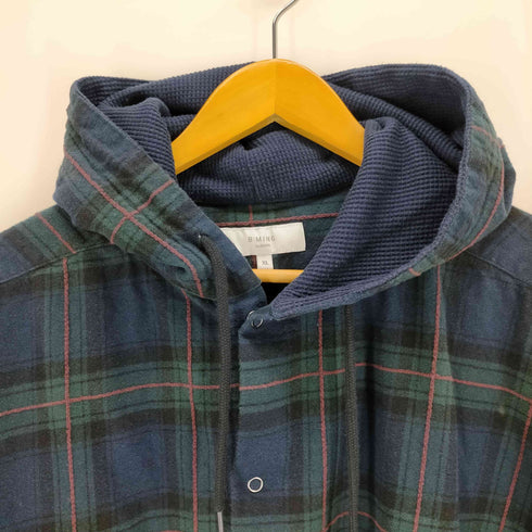 ビーミングライフストアバイビームス B MING LIFE STORE by BEAMS モールチェック フードシャツ メンズ JPN:XL