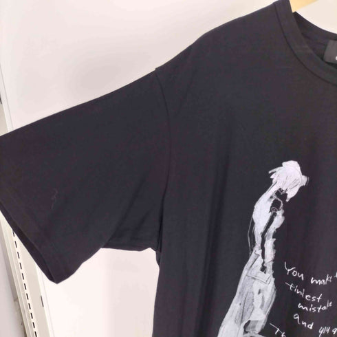 ヨウジヤマモト Yohji Yamamoto 24SS collections COMBED JERSEY PIGMENTED PT SHORT SLV ROUND NECK PRINT T コンビ ジャージ ピグメント プリント Tシャツ レディース JPN:2