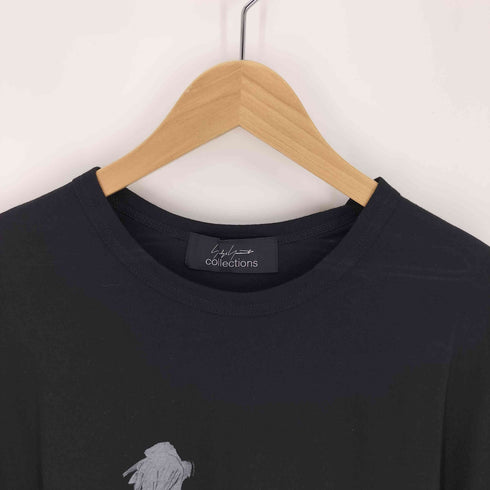ヨウジヤマモト Yohji Yamamoto 24SS collections COMBED JERSEY PIGMENTED PT SHORT SLV ROUND NECK PRINT T コンビ ジャージ ピグメント プリント Tシャツ レディース JPN:2