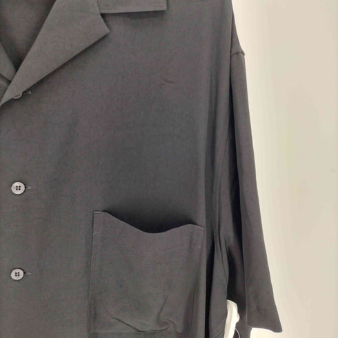 ヨウジヤマモトプールオム Yohji Yamamoto POUR HOMME 24SS トリアセテート ポリ 開襟 オープンカラー S/S ビッグ シャツ メンズ JPN:3