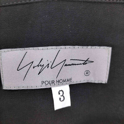 ヨウジヤマモトプールオム Yohji Yamamoto POUR HOMME 24SS トリアセテート ポリ 開襟 オープンカラー S/S ビッグ シャツ メンズ JPN:3