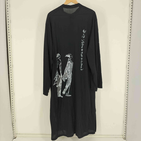 ヨウジヤマモトプールオム Yohji Yamamoto POUR HOMME 25SS C/Ny JERSEY B HANDWRITTEN PRINT LONG BLOUSE ジャージ ハンドリトゥン プリント ロング ブラウス シャツ LOOK-33 メンズ JPN:4