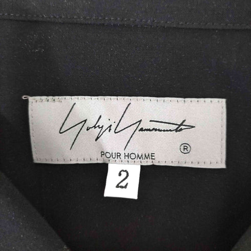 ヨウジヤマモトプールオム Yohji Yamamoto POUR HOMME 24SS 青薔薇 プリント ブラウス 開襟 オープンカラー シャツ メンズ JPN:2
