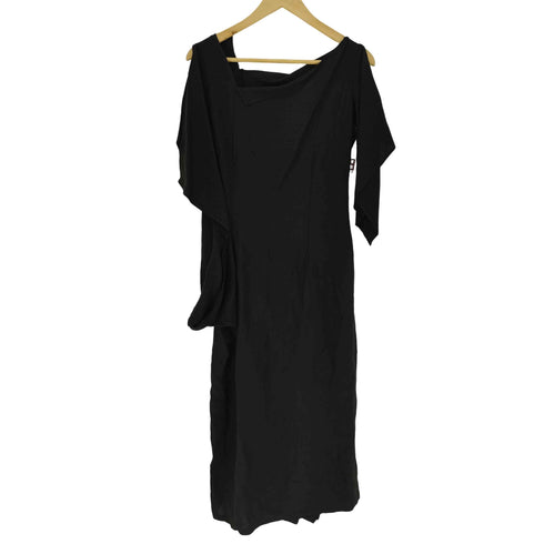ヨウジヤマモト Yohji Yamamoto 24SS CU/LI GABARDINE FLAP SLEEVE DRESS キュプラ リネン ギャバジン フラップ スリーブ ドレス ワンピース LOOK-44 レディース JPN:1