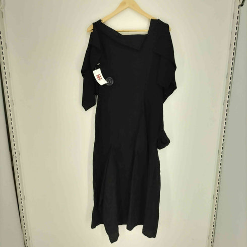 ヨウジヤマモト Yohji Yamamoto 24SS CU/LI GABARDINE FLAP SLEEVE DRESS キュプラ リネン ギャバジン フラップ スリーブ ドレス ワンピース LOOK-44 レディース JPN:1