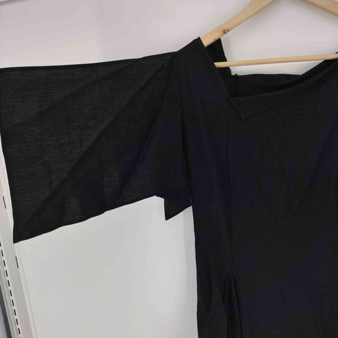 ヨウジヤマモト Yohji Yamamoto 24SS CU/LI GABARDINE FLAP SLEEVE DRESS キュプラ リネン ギャバジン フラップ スリーブ ドレス ワンピース LOOK-44 レディース JPN:1