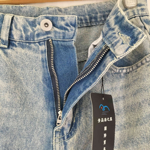 Lull 箔プリントカーブデニムパンツ レディース JPN:S