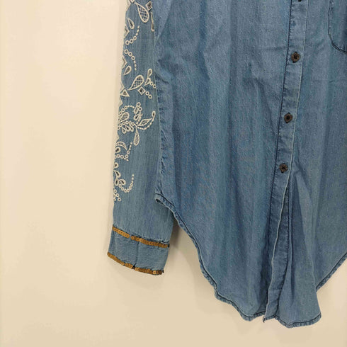 デシグアル Desigual Laila Denim Cutaway Embroidery Shirt レディース import:XS