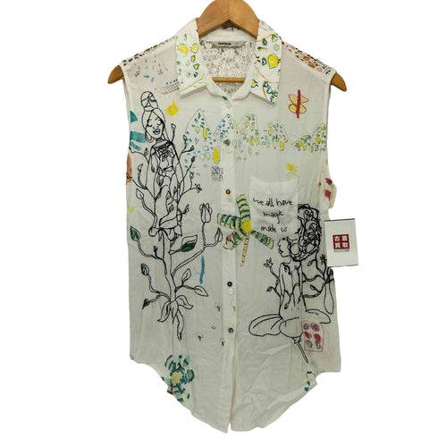 デシグアル Desigual 刺繍ノースリーブブラウス レディース import:S