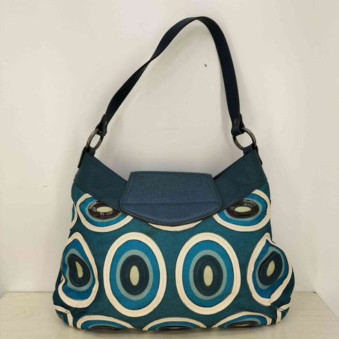 アニヤハインドマーチ ANYA HINDMARCH レザー×キャンバス コンビ ショルダーバック レディース