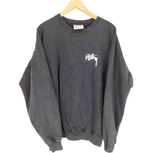 ヘインズ Hanes 90s 刺繍タグ 両面カレッジロゴプリント クルーネックスウェットトレーナー メンズ L