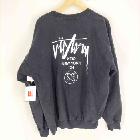 ヘインズ Hanes 90s 刺繍タグ 両面カレッジロゴプリント クルーネックスウェットトレーナー メンズ L