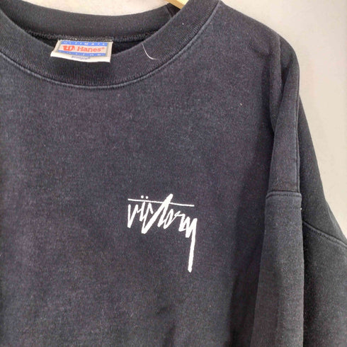 ヘインズ Hanes 90s 刺繍タグ 両面カレッジロゴプリント クルーネックスウェットトレーナー メンズ L