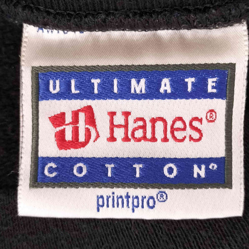 ヘインズ Hanes 90s 刺繍タグ 両面カレッジロゴプリント クルーネックスウェットトレーナー メンズ L