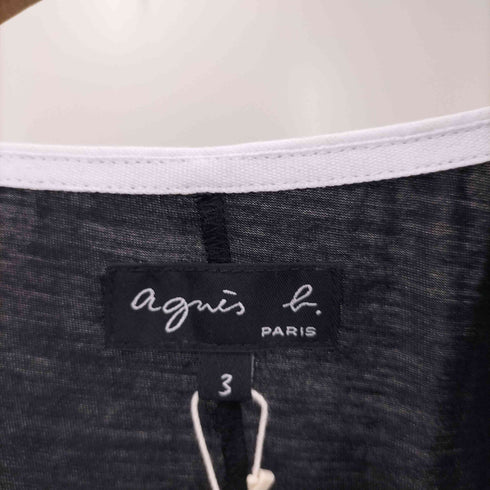 アニエスベー agnes b. リヨセル コットン パイピング Vネック ベルテッド ワンピース レディース 3