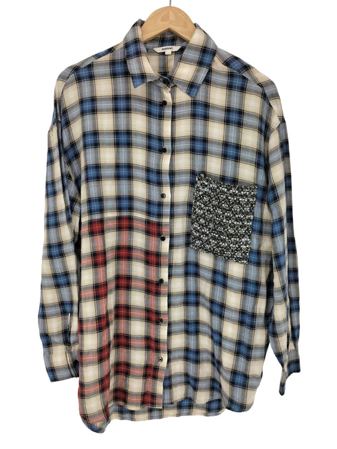 デシグアル Desigual チェックパッチワーク シャツ レディース import:M