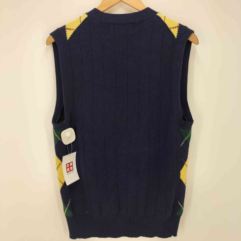 ポロバイラルフローレン Polo by RALPH LAUREN 復刻タグ アーガイル カシミヤ混 コットン ノースリーブ カーディガン メンズ import:S