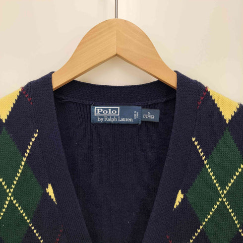 ポロバイラルフローレン Polo by RALPH LAUREN 復刻タグ アーガイル カシミヤ混 コットン ノースリーブ カーディガン メンズ import:S