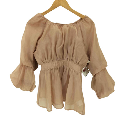 ナチュラルビューティーベーシック NATURAL BEAUTY BASIC 24SS シアー ギャザー ペプラム ブラウス レディース JPN:S