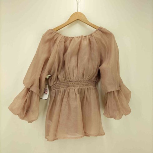 ナチュラルビューティーベーシック NATURAL BEAUTY BASIC 24SS シアー ギャザー ペプラム ブラウス レディース JPN:S