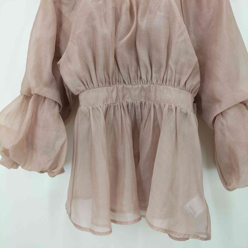 ナチュラルビューティーベーシック NATURAL BEAUTY BASIC 24SS シアー ギャザー ペプラム ブラウス レディース JPN:S
