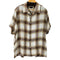 ハガークロージング HAGGAR リネンレーヨン S/S オープンカラーオンブレチェックシャツ メンズ import:XL