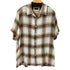 ハガークロージング HAGGAR リネンレーヨン S/S オープンカラーオンブレチェックシャツ メンズ import:XL