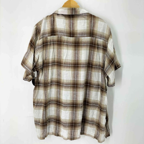ハガークロージング HAGGAR リネンレーヨン S/S オープンカラーオンブレチェックシャツ メンズ import:XL