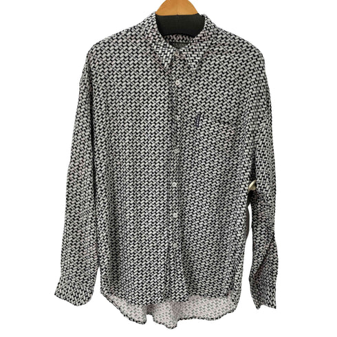 ゲス GUESS 90-00S レーヨンリネン L/S 総柄シャツ メンズ import:L