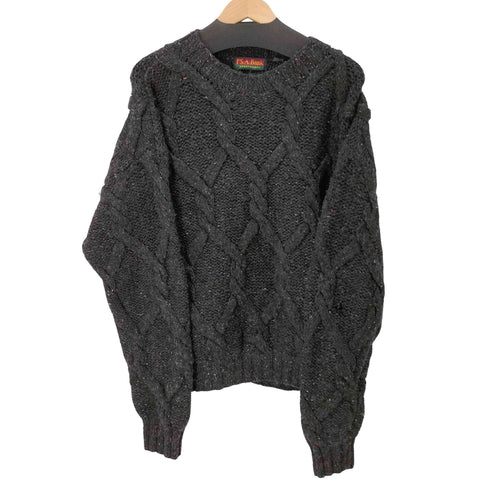 ジョスエーバンク Jos A Bank 90S ウールケーブルニット メンズ import:L