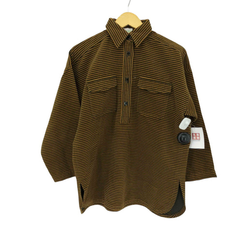 イッセイミヤケ ISSEY MIYAKE ISSEY SPORT 70S ボーダー ベロアプルオーバーシャツ メンズ 9