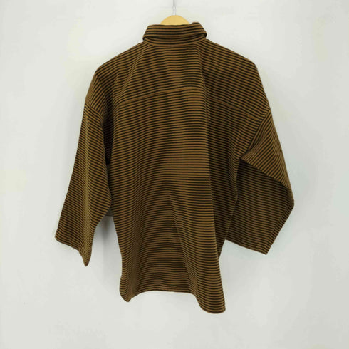 イッセイミヤケ ISSEY MIYAKE ISSEY SPORT 70S ボーダー ベロアプルオーバーシャツ メンズ 9